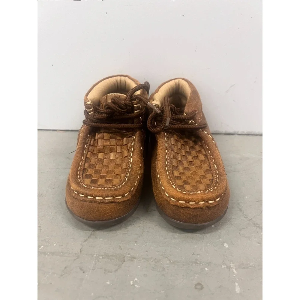 M&F Western Twister Boots Toddler US 5 Brown Faux Leather Lace Up Casual Ankle‎